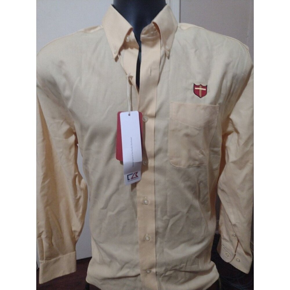 New Cutter & Buck Shirt Men’s Small S Yellow Oxford Button Down Long Sleeve NWT
